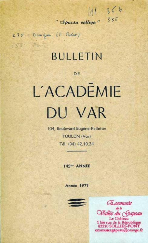 Bulletin de l’académie du Var 1977