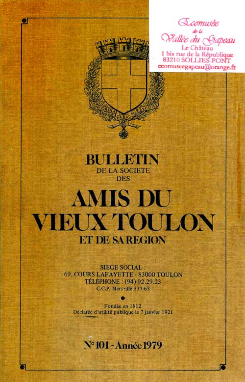 Bulletin de la société des amis du vieux Toulon et de sa région, n° 101