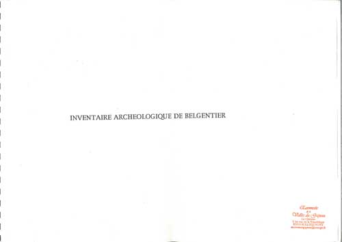 Inventaire archéologique de la commune de Belgentier